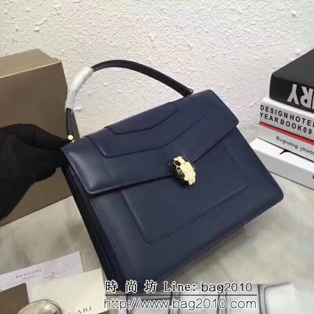 BVLGARI寶格麗 頂級牛皮大號蛇頭包 蛇首搭扣 手提肩背包 可拆卸肩帶 38629 FYD1170